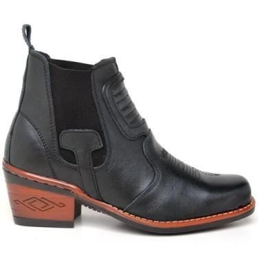 Imagem de Bota Country Masculina Butina Bico fino Botina Couro Legítimo - RM, Pr