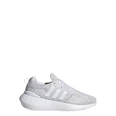 Imagem de adidas Originals Tênis infantil unissex Swift Run 22, Branco/cinza/preto, 6 Big Kid