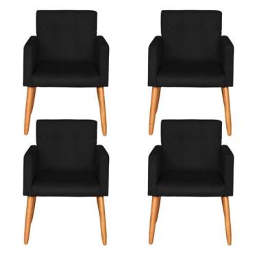 Imagem de Kit 4 Poltronas Decorativa para Sala de Espera Sala de Estar Recepção 