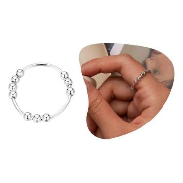 Imagem de Anel Anti-Stress Giratorio Para Ansiedade Prata 925 Legítima - Mga-Br