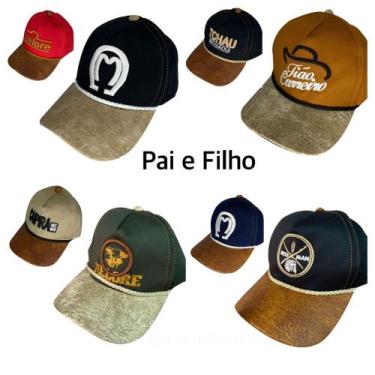 Imagem de Kit 04 Boné Pai e Filho Aba Curva Country Sertanejo Rodeio Variedade -