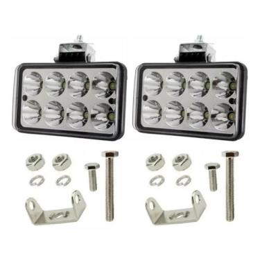 Imagem de Par Farol Milha 8 Led 24w 12 / 24 Volts Carro Jeep Caminhoes - TOP-AR