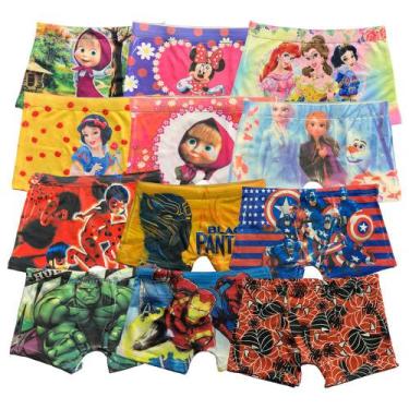 Imagem de Kit 12 Calcinha Infantil Boxer Fristyle Personagens Menina Em Microfib