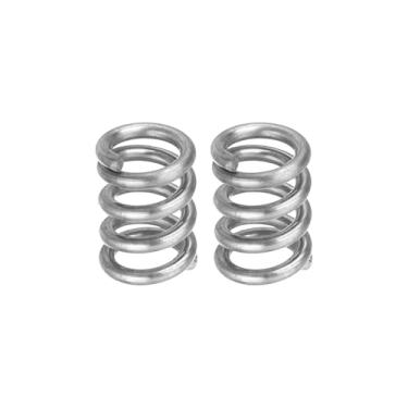 Imagem de uxcell 2 molas de compressão, 1 mm de diâmetro do fio x 6 mm OD x 10 mm de comprimento 304 de extensão de aço inoxidável 304 molas de pressão para reparos domésticos em lojas, prata
