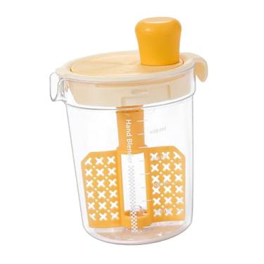 Imagem de Generic Misturador de molho para salada, copo de mistura com alça, coqueteleira para molho para salada, garrafa agitadora manual para casa, cozinha, sala de, Amarelo