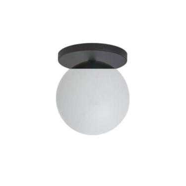 Imagem de Plafon Moderno Preto Globo de Vidro Sala Corredor Lavabo - Arevo Ilumi