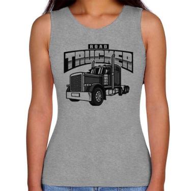 Imagem de Regata Feminina Caminhão Road Trucker Caminhoneiro - Foca na Moda, Cin