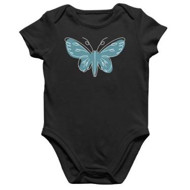 Imagem de Body Bebê Algodão Borboleta Abstrata - Foca na Moda, Preto, G