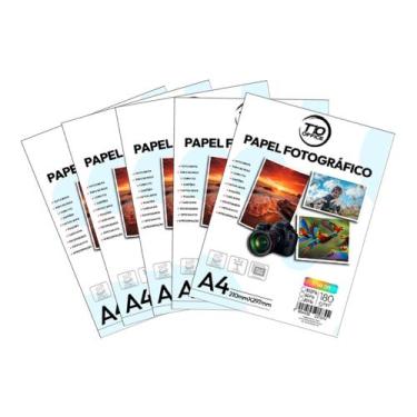 Imagem de Kit Com 5 Pacotes Papel Fotográfico 180g A4 À Prova D Água - T10office