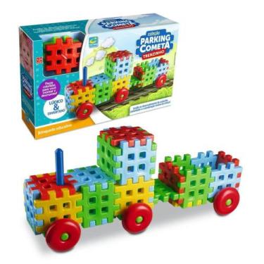 Imagem de Jogo De Encaixe Blocos de Montar Trenzinho 56 Peças Didático - Cometa