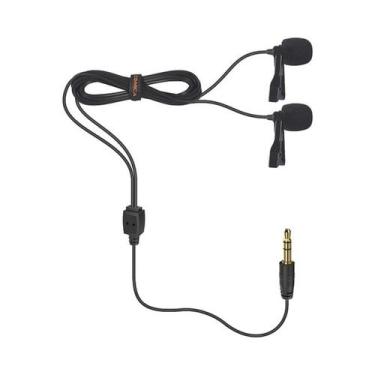 Imagem de Microfone Comica Lapela CVM-D02B Duplo Cabo 6MTS