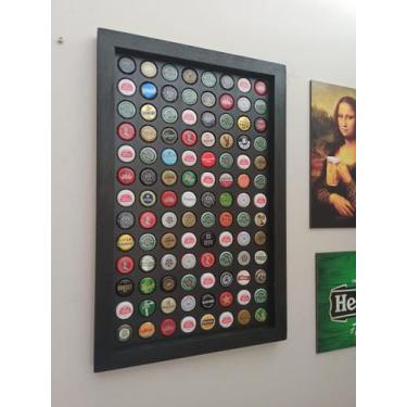 Imagem de Quadro Porta Tampinhas - Linha Black - 104  Tampinhas - Co2Beer