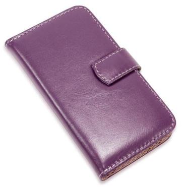 Imagem de Capa carteira couro roxo para moto e13 xt2345 - CELLWAY