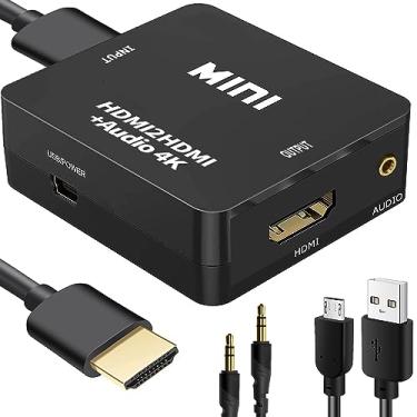 Imagem de JUEJUEZI Extrator de áudio HDMI, divisor HDMI 4K para HDMI 3,5 mm, áudio AUX 1080P, compatível com TV, PC, PS3/4/5, reprodutor, projetor, sistema de som, Xbox, interruptor, com cabo de carregamento