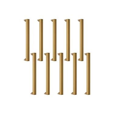 Imagem de Puxador Slim Gaveta Armario Movel Alumínio 16cm Round 10 Uni (Ouro)