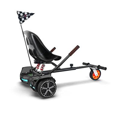 Imagem de Flytraks K2 Hoverboard Go Kart com absorção de choque traseiro, acessório de fixação para assento de hoverboard para placa de flutuação de 16,5 cm, 20,3 cm, 25,4 cm, comprimento da moldura ajustável e roda de borracha off-road