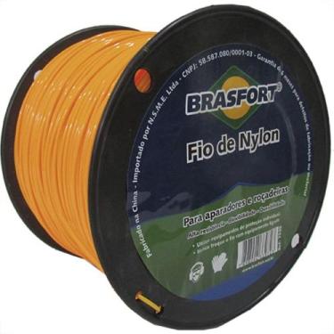 Imagem de Fio De Nylon Para Aparador De Grama Brasfort 3,0Mm Com 1Kg - 7542 - BR
