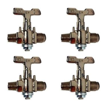 Imagem de Kit 4 Registro Forno E Fogão Semi Industrial 3/8 X 1/4 X 1/8 - AZ135