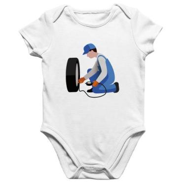 Imagem de Body Bebê Algodão Borracharia - Foca na Moda, Branco, M