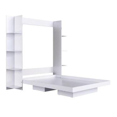 Imagem de Cama Casal Articulavel Vertical Estante 140 Vancouver Branco - Art in 