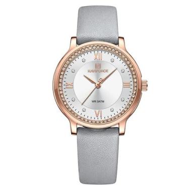 Imagem de Relógio De Pulso À Prova D' Água Moda Casual Ladies naviforce, Cinza