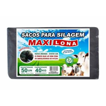 Imagem de Saco para Silagem Maxi Lona Preto 51 x 110cm + Abraçadeiras Nylon 200 