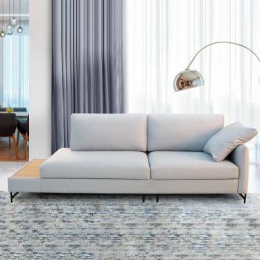 Imagem de Sofá Sala de Estar Living Design Moderno 230cm Mesa Lateral Pés de Fer
