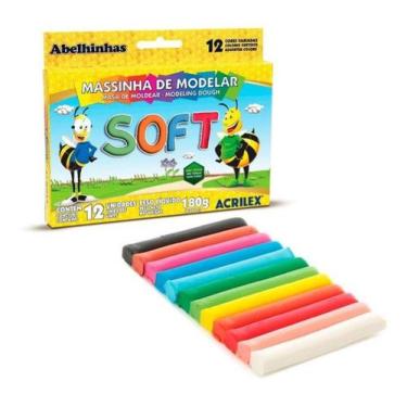 Imagem de Massinha De Modelar Soft Com 12 Cores Diferente Acrilex 7312