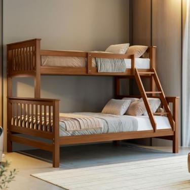 Imagem de Beliche Com Cama Casal/Solteiro De Madeira Maciça Woodstore (Castanho)