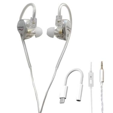 Imagem de RitMoment Fones de ouvido com fio RIT10 Pro - Som equilibrado e graves ricos, driver dinâmico magnético duplo, ultra conforto, fones de ouvido IEM para monitor intra-auricular (cabo de microfone +