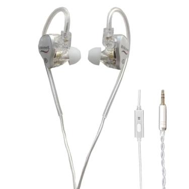 Imagem de RitMoment Fones de ouvido com fio RIT10 Pro - Som equilibrado e graves ricos, driver magnético duplo dinâmico, ultra conforto, fones de ouvido IEM para monitor intra-auricular (3,5 mm com microfone
