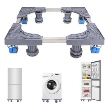 Imagem de Suporte de mini geladeira resistente com pés fortes e 4 rolos, suporte universal para mini geladeira, pedestal de máquina de lavar, base multifuncional para geladeira e secadora (8 pés fortes com 4
