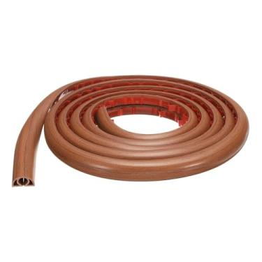 Imagem de HARFINGTON Capa de cabo de 2,4 m L 0,3 x A 0,3 Canal interno PVC esconde extensão, protetor de fios para evitar desvios de cabos, gerenciamento de cabos, madeira marrom