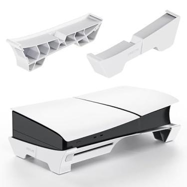 Imagem de YUYUEMI Suporte horizontal PS5, base estável PS5, estação de resfriamento para Sony PS5 Pro/PS5 Slim Disc e acessórios de base de console edição digital, branco
