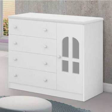 Imagem de Cômoda de Bebê 1 Porta 4 Gavetas Alvin