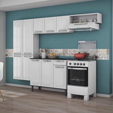 Imagem de Cozinha Compacta em Aço 4 Peças 10 Portas 1 Gaveta 1 Nicho Rose Itatiaia