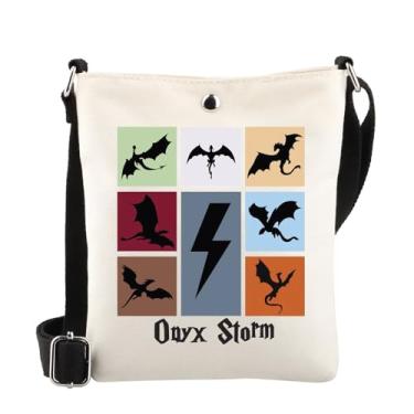 Imagem de WSNANG Bolsa tiracolo In My Onyx Storm Era, inspirada na quarta asa de dragão, violeta e presente para fãs de Xaden Riorson, Ônix Cb