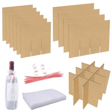 Imagem de aromeili 2 Conjuntos De Kits Embalagem Vidro, Divisórias Para Copos Caixa Mudança Com 24 Bolsas Espuma, Papelão Caixas Vinho Cozinha 16 X 12 Polegadas (Caixa Não Incluída)