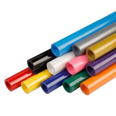 Imagem de FUNKAKA Pacote de vinil HTV de transferência de calor, 12 rolos 30,5 cm x 0,9 m de vinil para camiseta 12 cores sortidas adesivo brilhante vinil HTV para todas as máquinas de corte fácil de cortar