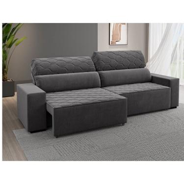 Imagem de Sofá Retrátil Reclinável 4 Lugares 250cm Veludo Santiago Viero