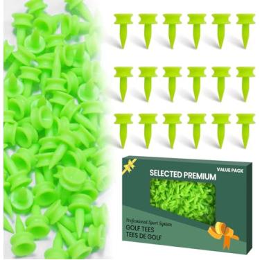 Imagem de Amy Sport Camisetas de golfe Step Down plástico inquebrável, pacote com 50 unidades, reutilizável, profissional, controle de altura, castelo para treino (pacote com 50, 2,54 cm, verde)