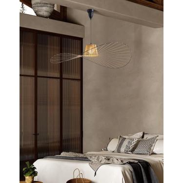 Imagem de Lâmpada De Suspensão Retrô Vintage Retro Sleeping Room Suspension Led Vertigo Fiberglass Fiberglass Lamp/Polyurethane E27 Para Sombra, Restaurante, Bar, Café, Copper, 120CM