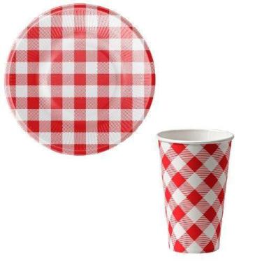 Imagem de Kit 10 Convidados Pratos Copos Festa Junina Papel - Udlandia