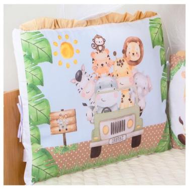 Imagem de Kit Berço Trança Menino Sublimado 13 Peças Com Trocador Cores - Bento 