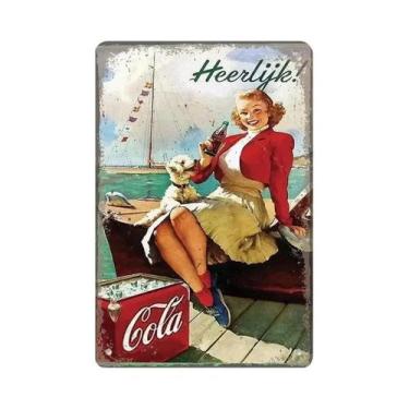 Imagem de Placa De Parede De Lata De Metal Para Refrigerantes Vintage Cola Para 
