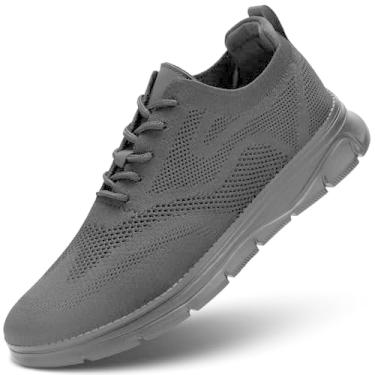 Imagem de Sapato Oxford masculino casual, moderno, para caminhada, malha, trabalho, negócios, confortável, leve, sola macia, Z0 preto, 38