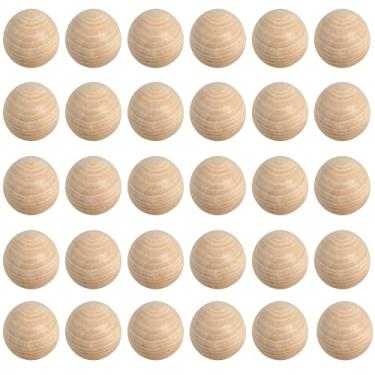 Imagem de MANCHAP 30 Bolas De Madeira 2", Sem Acabamento, Esferas Naturais Furos Para Artesanato, Projetos Diy E Decoração