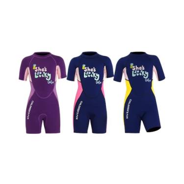 Imagem de Roupa Neoprene Mergulho Infantil 2.5mm Proteção Solar Quente