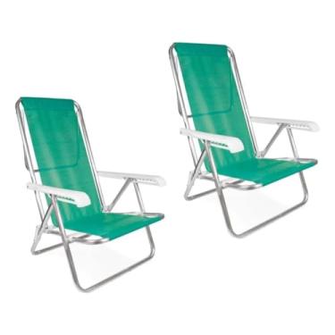Imagem de Mor - Kit 2 Cadeiras Alumínio 8 Posições Anis Dobrável Reclinável Praia Jardim Piscina Barraca e Camping Leve e Resistente.
