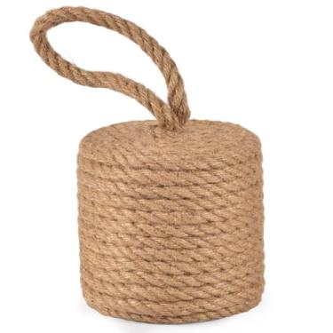 Imagem de Monrocco Batentes de porta decorativos para a parte inferior da porta, batente de porta com nó de corda de 4 kg, batente de porta pesado náutico para quarto, sala de estar, cunha de janela, suporte